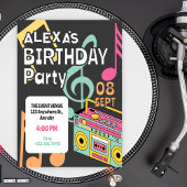 Colorful retro music notes  招待状