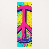 Colorful Retro Peace Sign ヨガマット (正面)