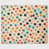 Colorful Retro Polka Dot ラッピングペーパー (フラット)