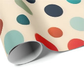 Colorful Retro Polka Dot ラッピングペーパー (ロールコーナー)