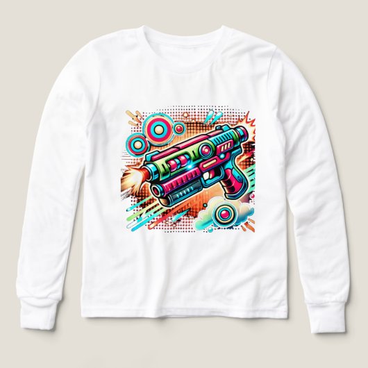 Colorful Retro Pop Art Ray Gun | Futuristic Sci-Fi (デザイン正面)