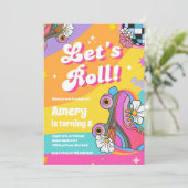 Colorful Retro Roller Skate Birthday 招待状 (スタンド正面)