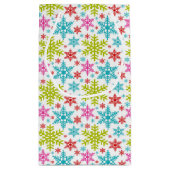 Colorful Retro Snowflakes Christmas スモールペーパーバッグ (裏面)
