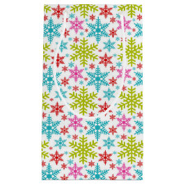 Colorful Retro Snowflakes Christmas スモールペーパーバッグ