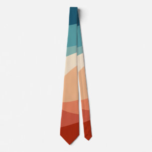 Colorful retro style waves decoration ネクタイ