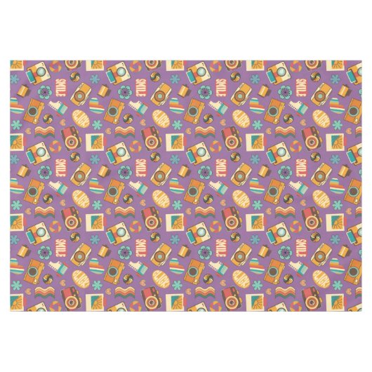 Colorful Retro Tablecloth Groovy Pastel Accent テーブルクロス (正面(横))