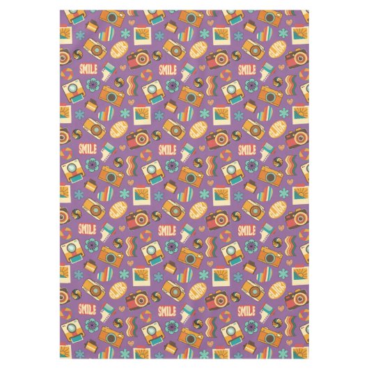 Colorful Retro Tablecloth Groovy Pastel Accent テーブルクロス (正面)