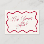 Colorful Retro Wavy Frame Spanish Wedding RSVP エンクロージャーカード (裏面)