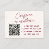 Colorful Retro Wavy Frame Spanish Wedding RSVP エンクロージャーカード (正面)