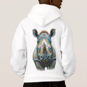 Colorful Rhino Portrait Vibrant Wildlife  (裏面)