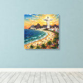 Colorful Rio de Janeiro Beachfront Canvas キャンバスプリント (インサイチュ (ウッドフロア))
