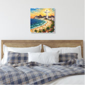 Colorful Rio de Janeiro Beachfront Canvas キャンバスプリント (インサイチュ (寝室))
