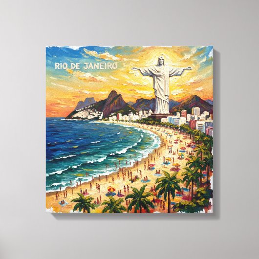 Colorful Rio de Janeiro Beachfront Canvas キャンバスプリント (正面)