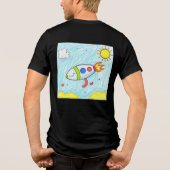Colorful Rocket Doodle Fun Space Art   トライブレンドＴシャツ (裏面)