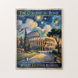 Colorful Rome Italy Colosseum Starry Night Vintage ジグソーパズル