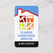 Colorful Rooftop Building Handyman Windows 名刺 (正面)