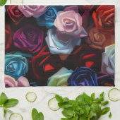 Colorful Roses Artsy Kitchen Towel キッチンタオル (折り畳み)