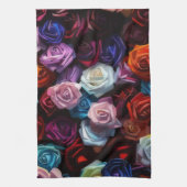 Colorful Roses Artsy Kitchen Towel キッチンタオル (縦)