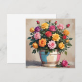 Colorful roses bouquet 招待状 (正面/裏面)