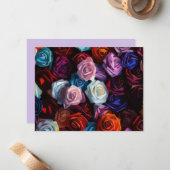Colorful Roses Rose Art Bouquet Note Card Set ノートカード (正面/裏面インサイチュ)