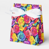 Colorful roses, watercolor floral print フェイバーボックス (正面サイド)