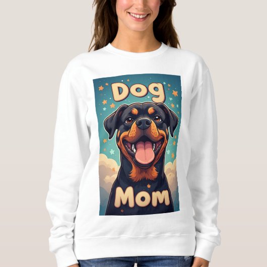 Colorful Rottweiler Dog Mom スウェットシャツ (正面)