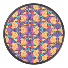 Colorful round object with a vibrant geometric  アイスホッケーパック