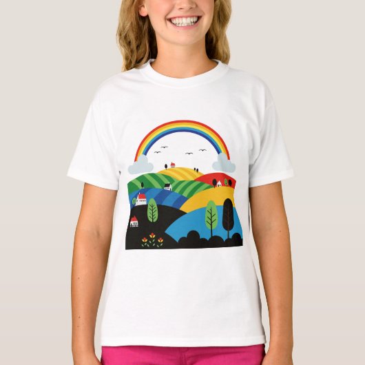 Colorful rural landscape tシャツ (正面)