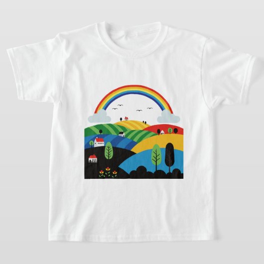 Colorful rural landscape tシャツ (レイダウン)