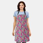 Colorful rustic floral pattern retro  エプロン (着用した状態)