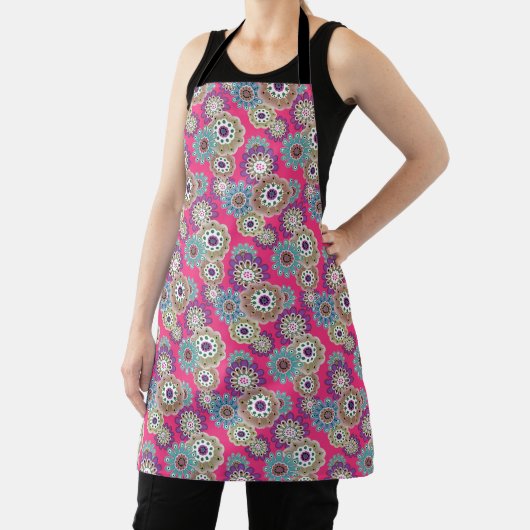 Colorful rustic floral pattern retro  エプロン (インサイチュ)
