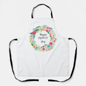 Colorful Rustic Floral Wreath エプロン (正面)