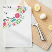 Colorful Rustic Floral Wreath キッチンタオル (四つ折り)