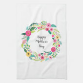 Colorful Rustic Floral Wreath キッチンタオル (縦)