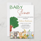 Colorful Safari Animals Baby Shower  招待状 (正面)