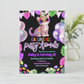 Colorful Safari Cheetah Birthday Invitation 招待状 (スタンド正面)