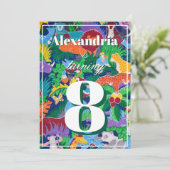 Colorful Safari Theme Birthday Busy 招待状 (スタンド正面)