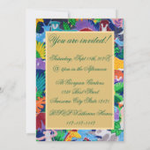 Colorful Safari Theme Birthday Busy 招待状 (裏面)