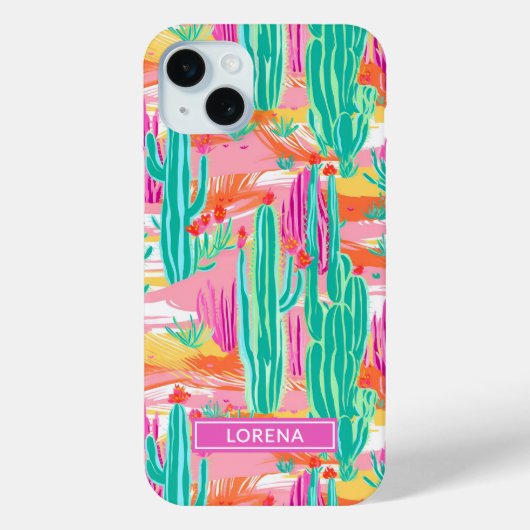 Colorful Saguaro Cacti Personalized Case-Mate iPhoneケース (裏面)