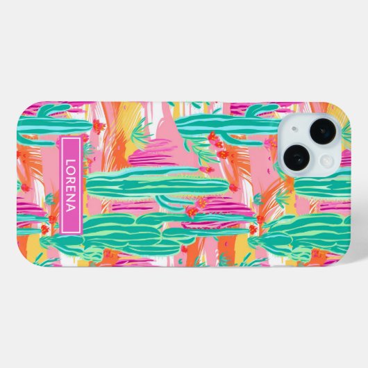Colorful Saguaro Cacti Personalized Case-Mate iPhoneケース (裏面 (横))