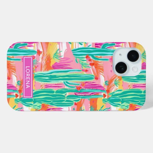 Colorful Saguaro Cacti Personalized Case-Mate iPhoneケース (裏面 (横))