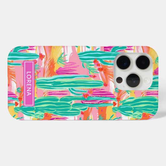 Colorful Saguaro Cacti Personalized Case-Mate iPhoneケース (裏面 (横))