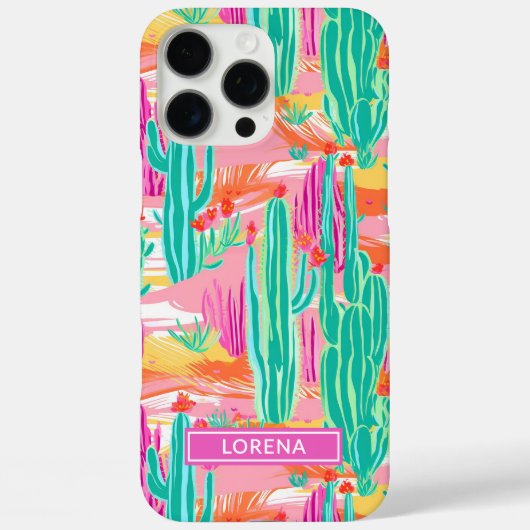 Colorful Saguaro Cacti Personalized Case-Mate iPhoneケース (裏面)