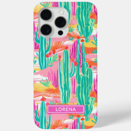 Colorful Saguaro Cacti Personalized iPhone 15 Pro Maxケース