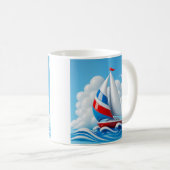 Colorful Sailboat Adventure コーヒーマグカップ (正面右)