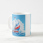 Colorful Sailboat Adventure コーヒーマグカップ (正面左)