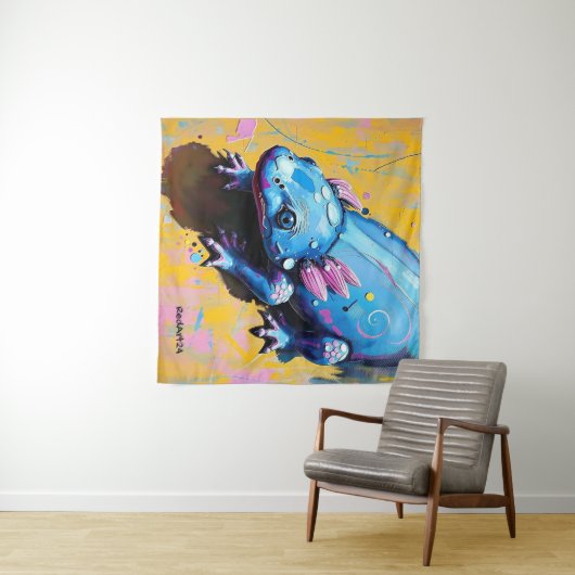 Colorful Salamander Wall Art – Endangered Amphibia タペストリー (インサイチュ(横))
