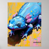 Colorful Salamander Wall Art – Endangered Amphibia ポスター (正面)