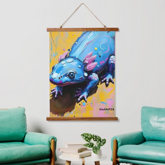 Colorful Salamander Wall Art – Endangered Amphibia 吊り下げ型タペストリー (リビング)