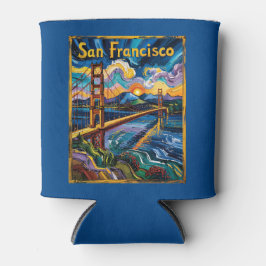 Colorful San Francisco California Van Gogh Vintage 缶クーラー